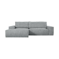 Canapé moderne en velours gris avec repose-pieds intégré