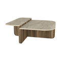 Table de bureau moderne avec finition bois et surface en pierre naturelle